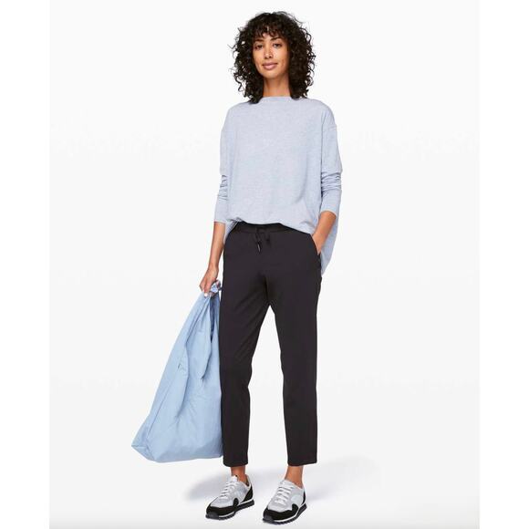 EUC Lululemon On the Fly 7/8 Pant Stretch High-Rise Black Sz 6 Minimalist Jogger - Picture 9 of 16